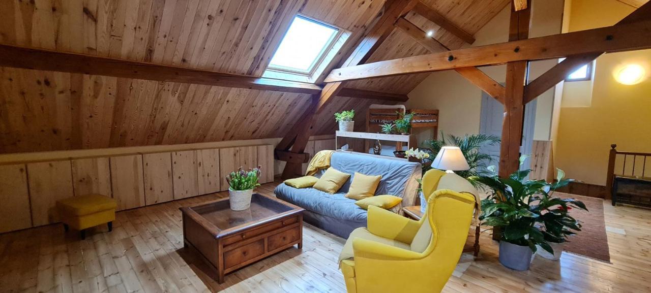 Loft Mansarde Du Train Jaune Avec Vue Sur Les Montagnes 사일라구즈 외부 사진